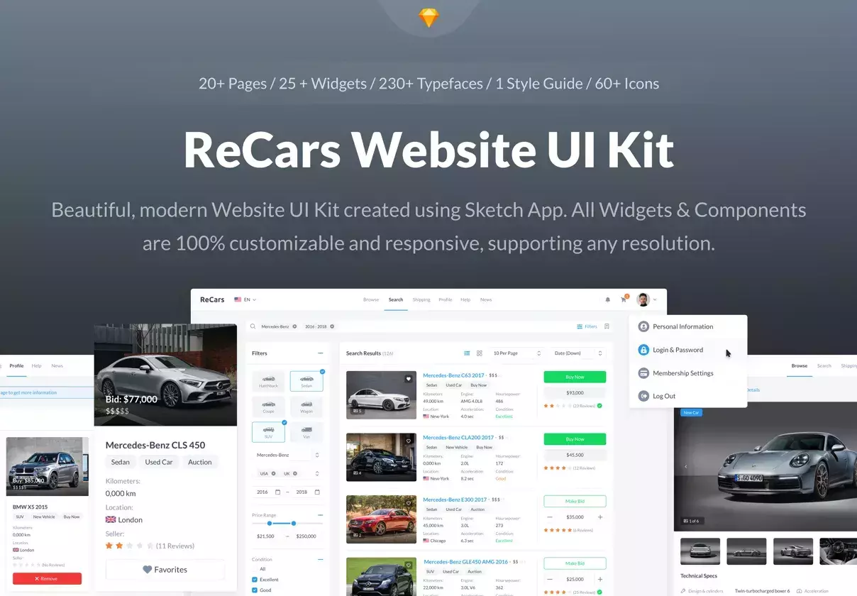 ReCars Website UI Kit