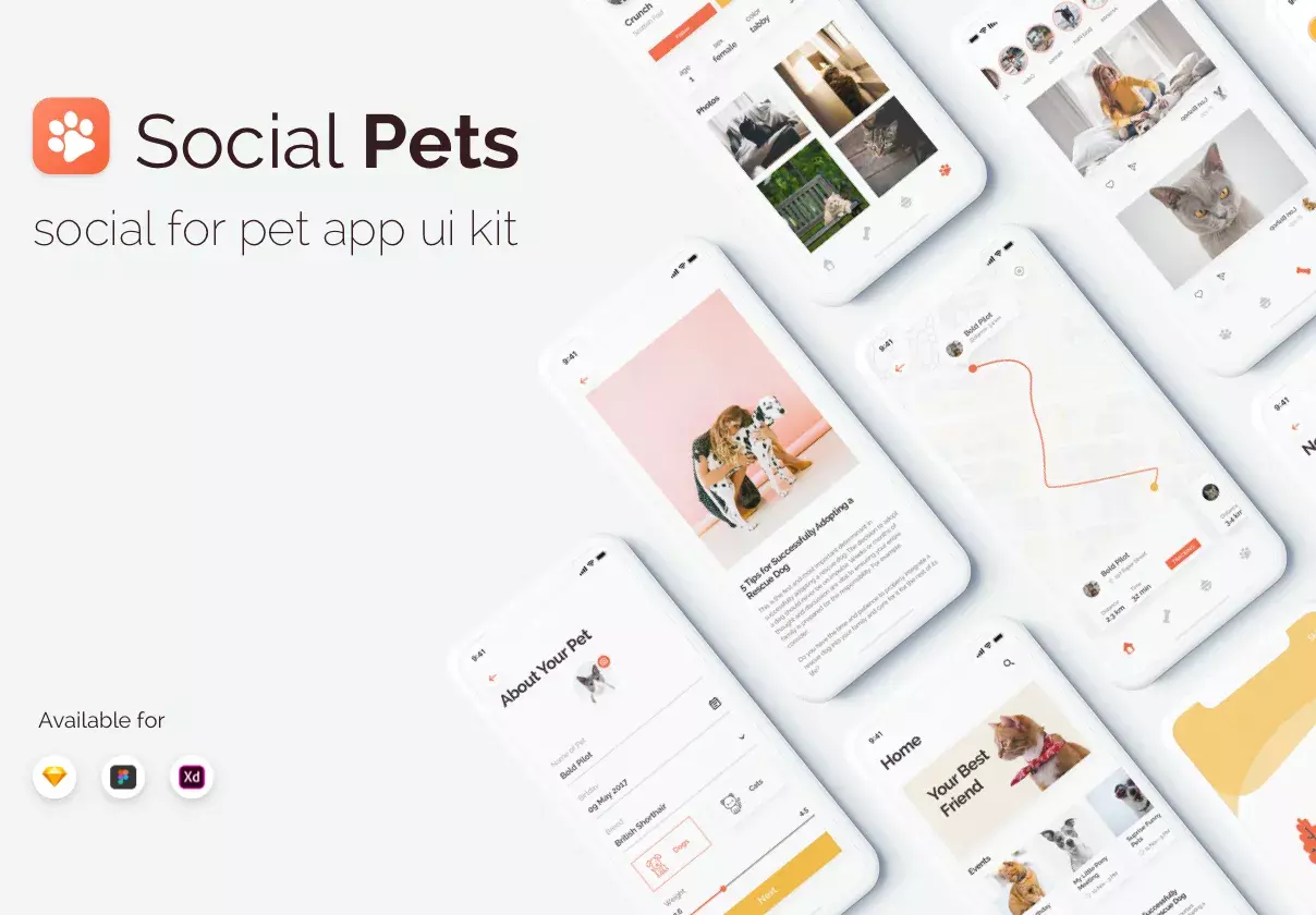 Social Pets App UI Kits