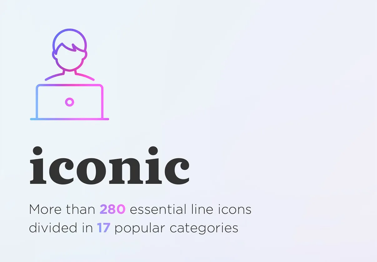 Iconic. Essential line icons set