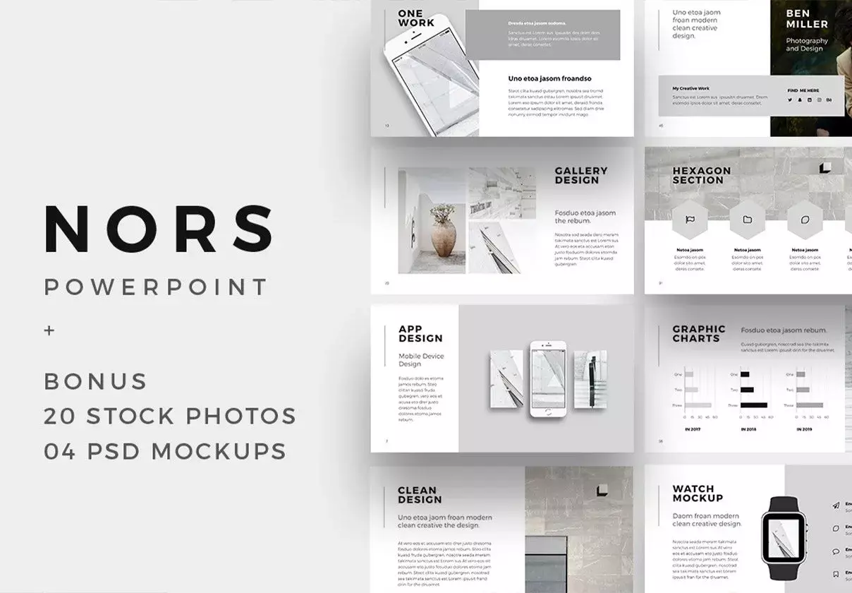 NORS - Powerpoint Template + Big Bonus