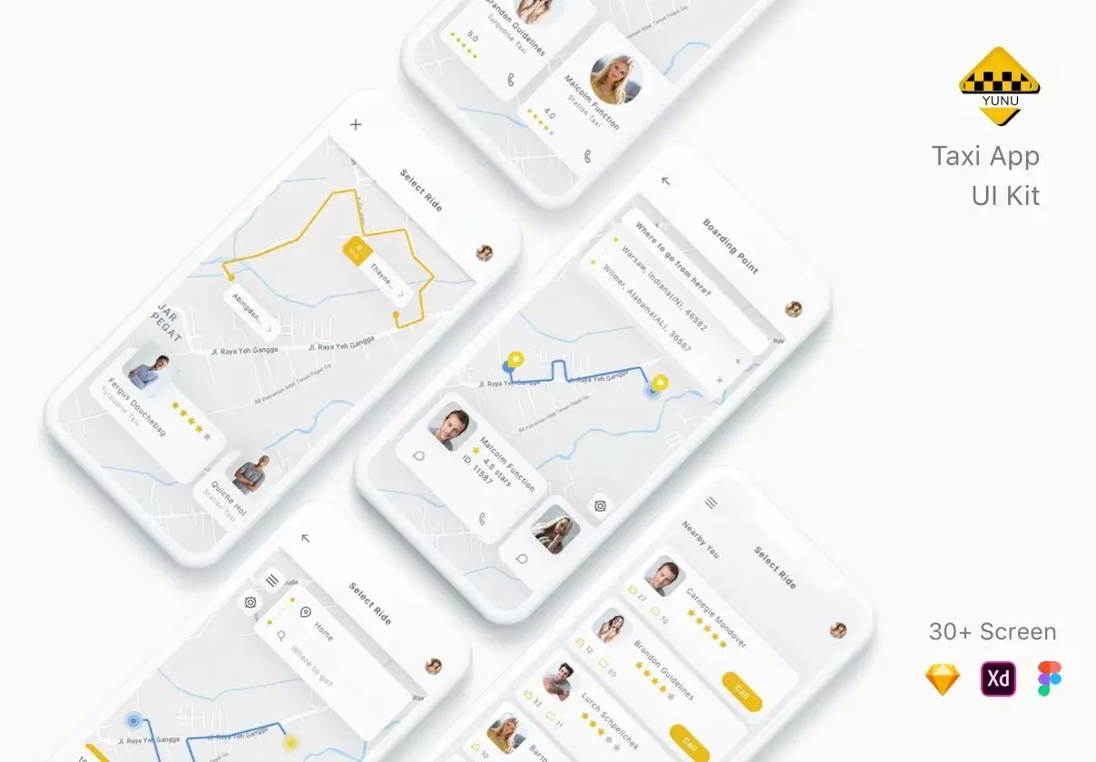 Yunu - Taxi App UI Kit