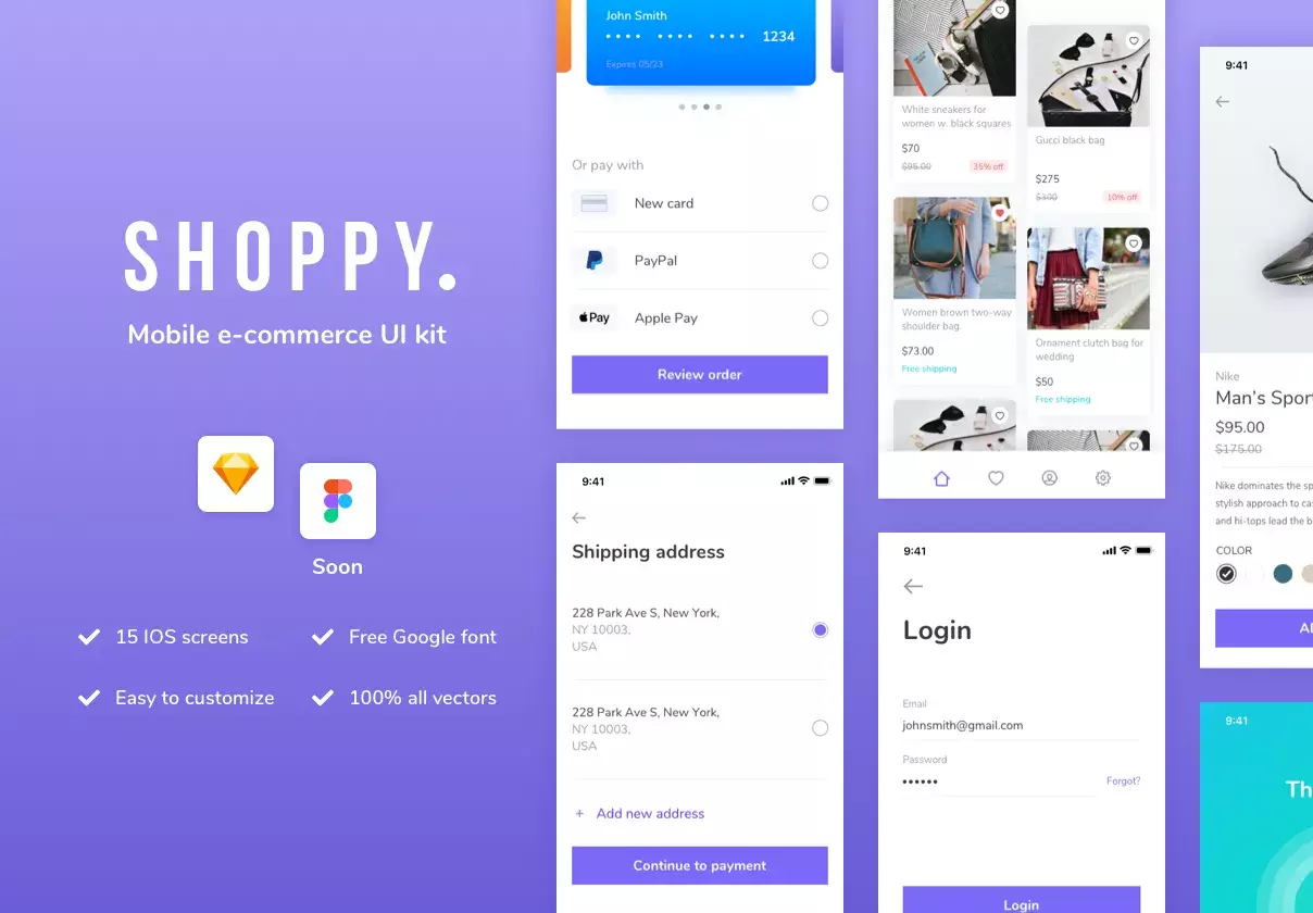 E-commerce UI kit for mobile