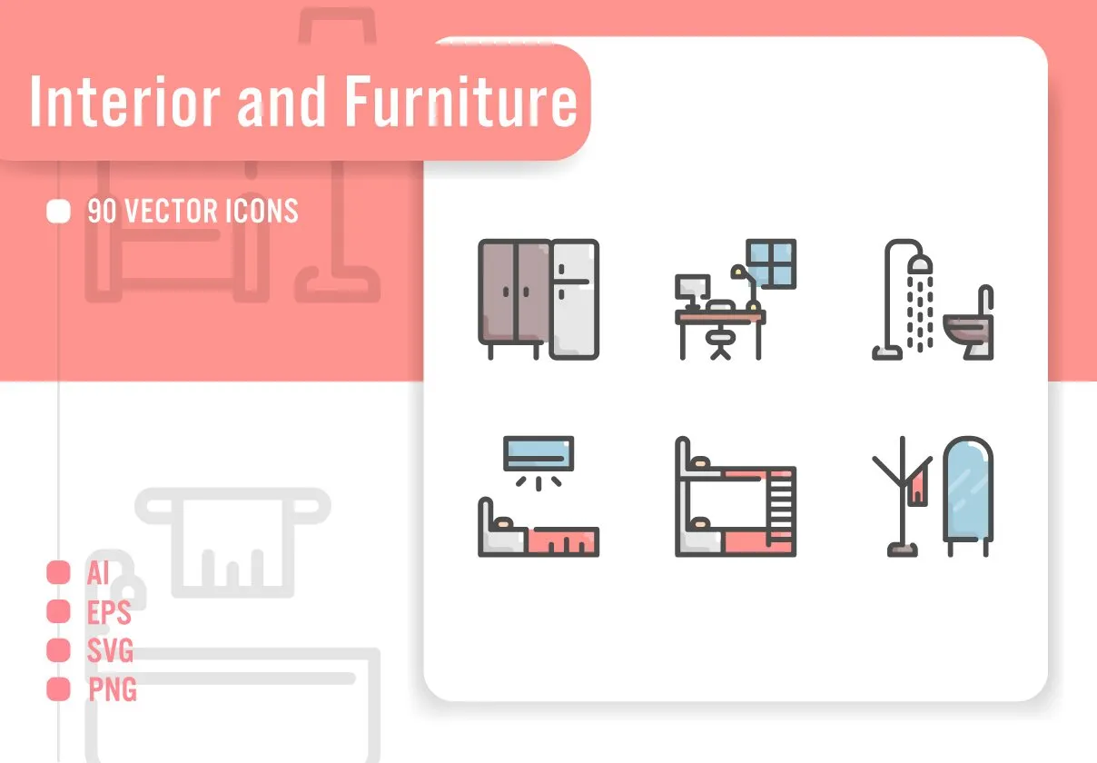 Interior and Furniture Icon Set