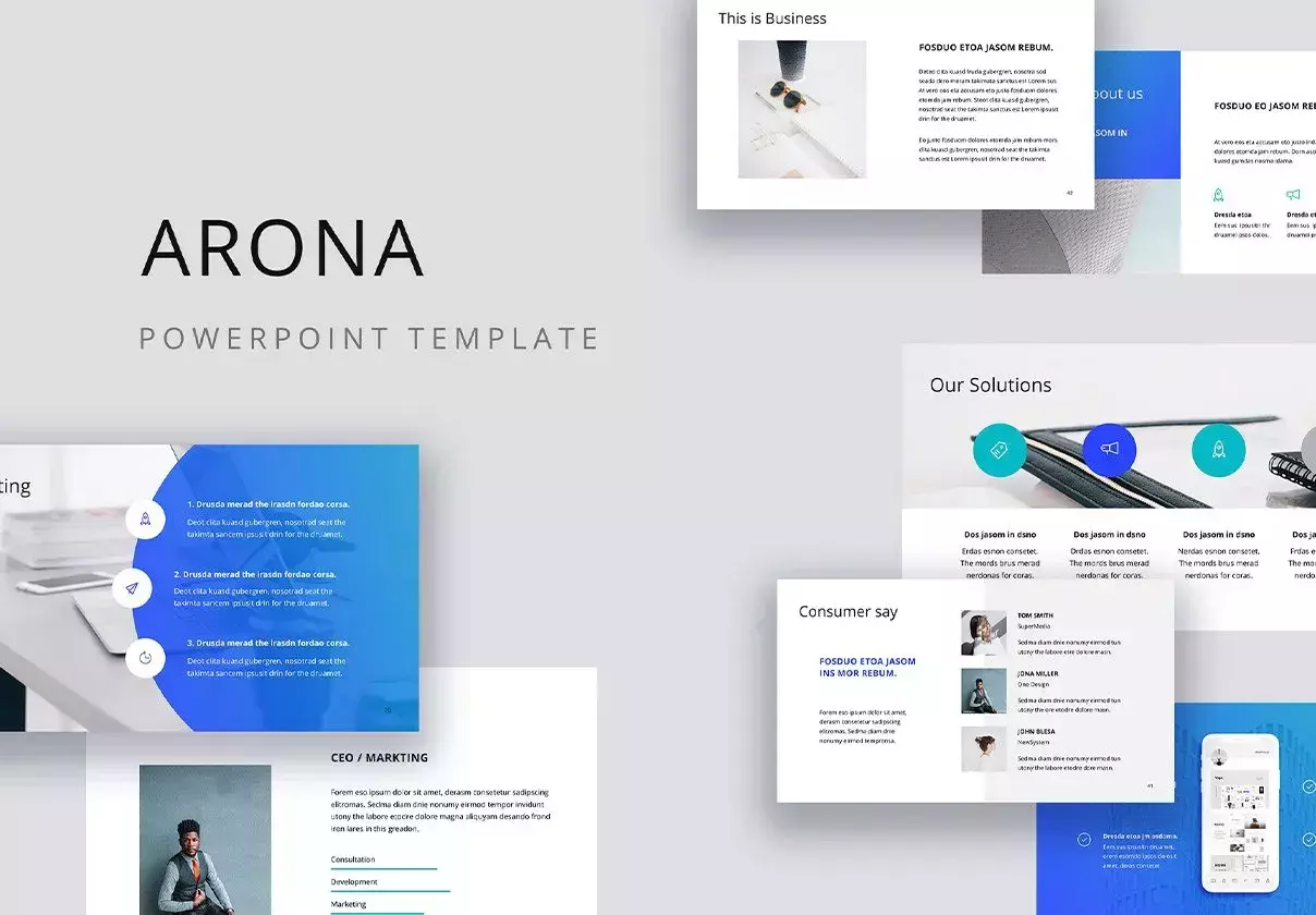 ARONA - Keynote Template + 20 Photos Bonus