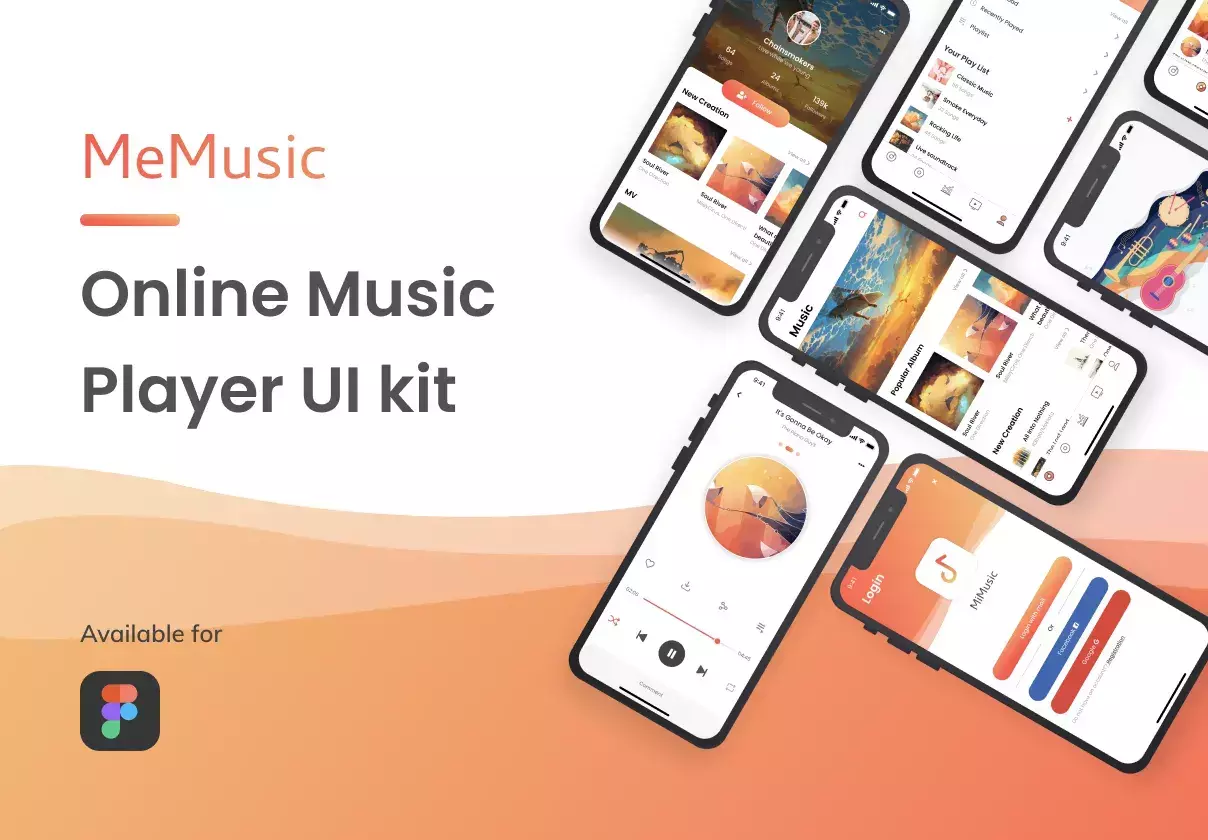 MeMusic - Online Music Player Mobile App UI Kit