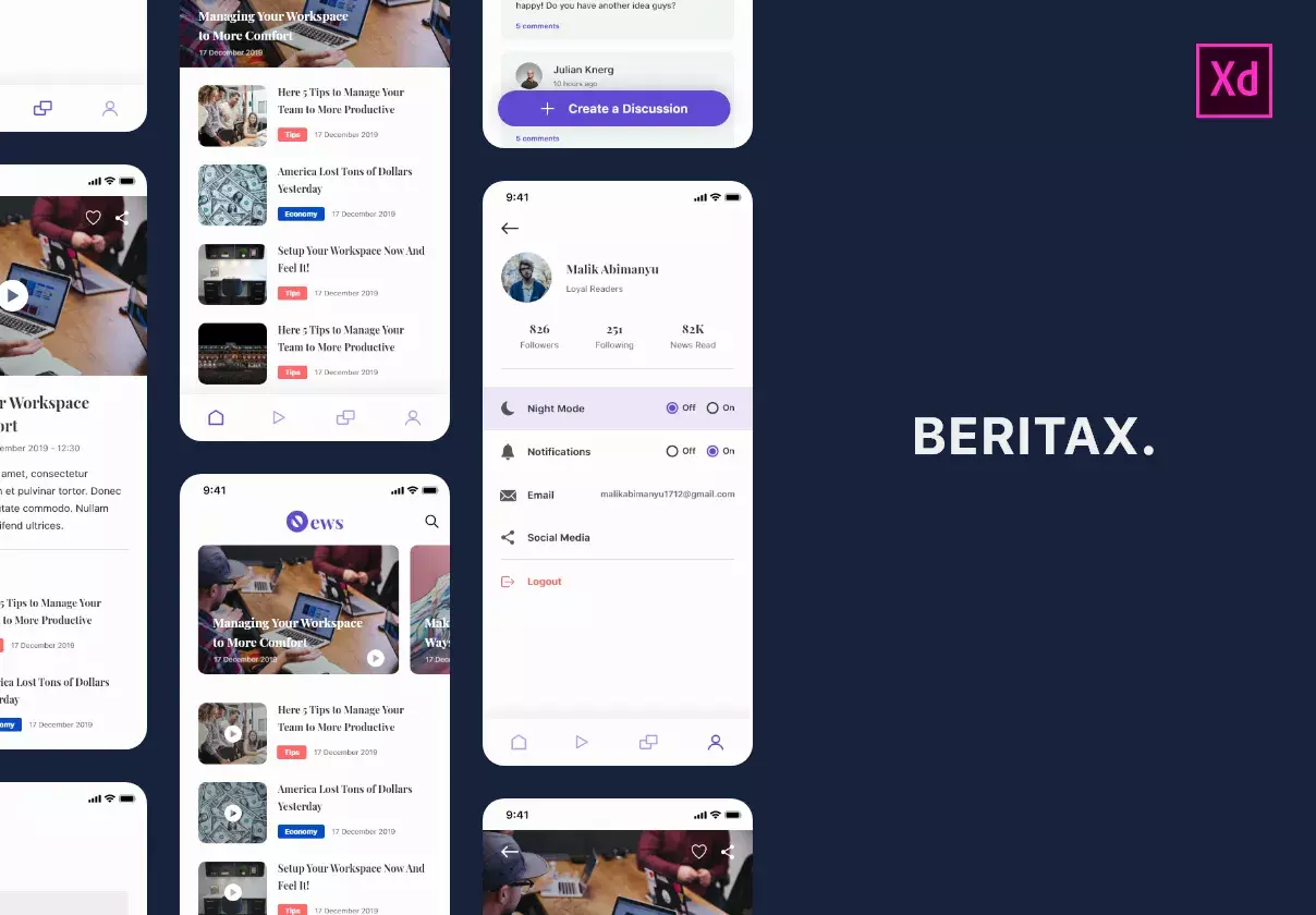 Beritax - News App UI Kit