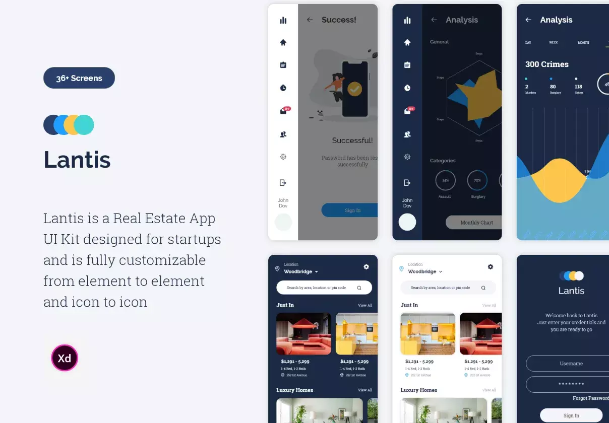 Lantis Real Estate App UI Kit