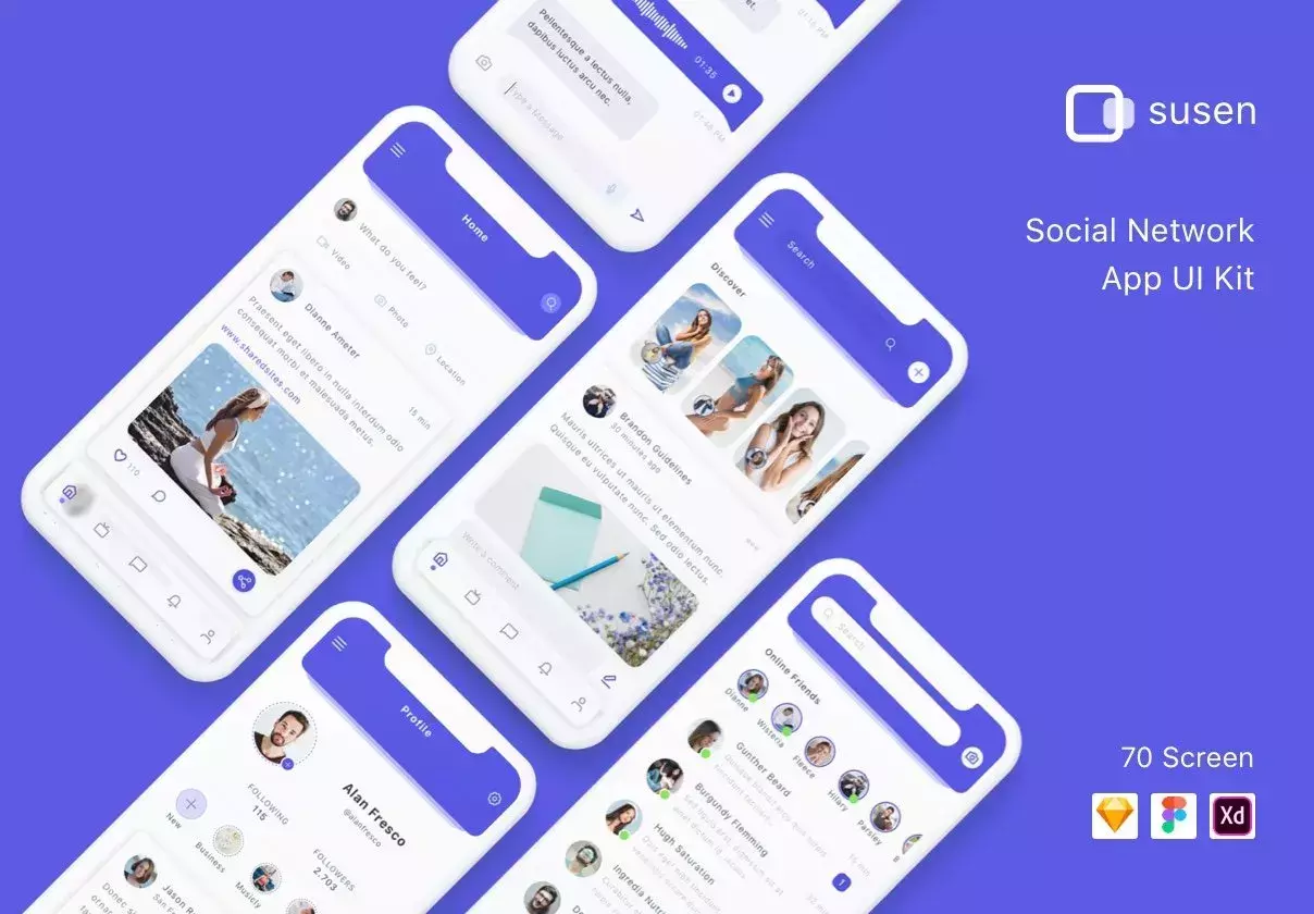 Susen - Social Network App UI Kit