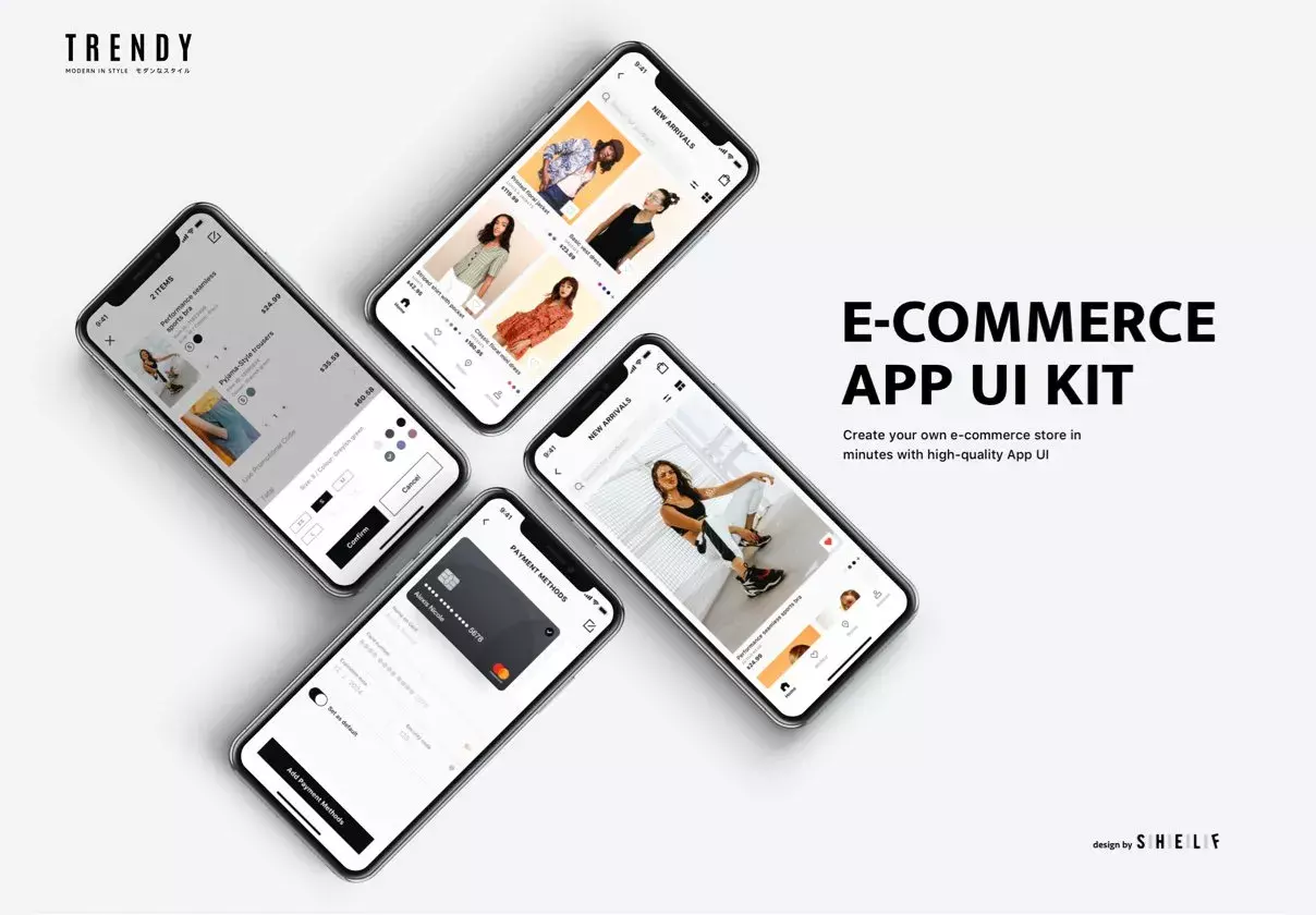 Trendy E-commerce App UI kit