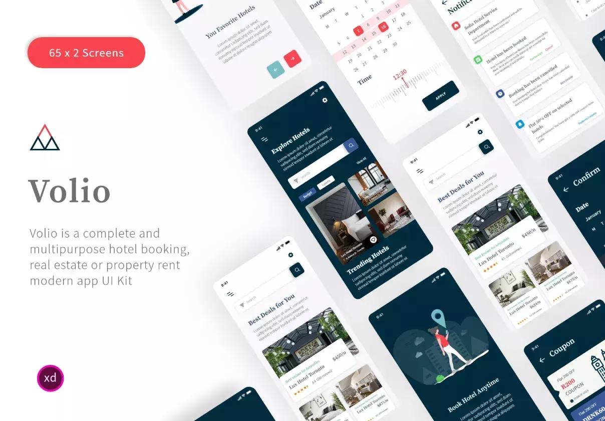 Volio - Hotel booking, restaurant and real estate app