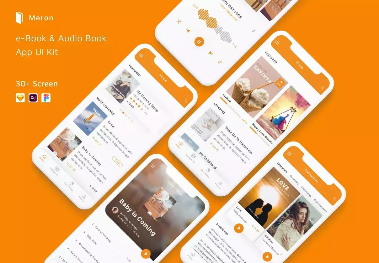 Meron - e-Book and Audio Book App UI Kit