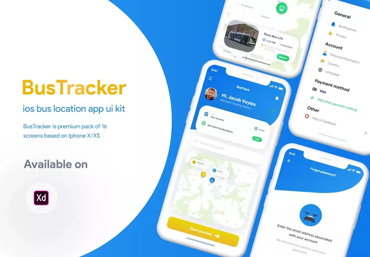 BusTracker app UI Kit