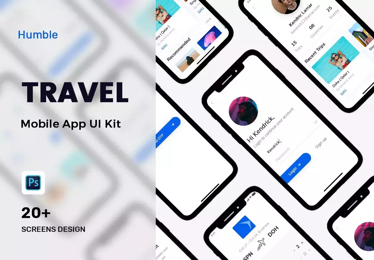 Humble Travel App - Mobile UI Kit