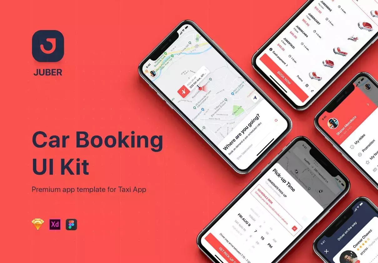 JUBER - Car Booking mobile UI Kit