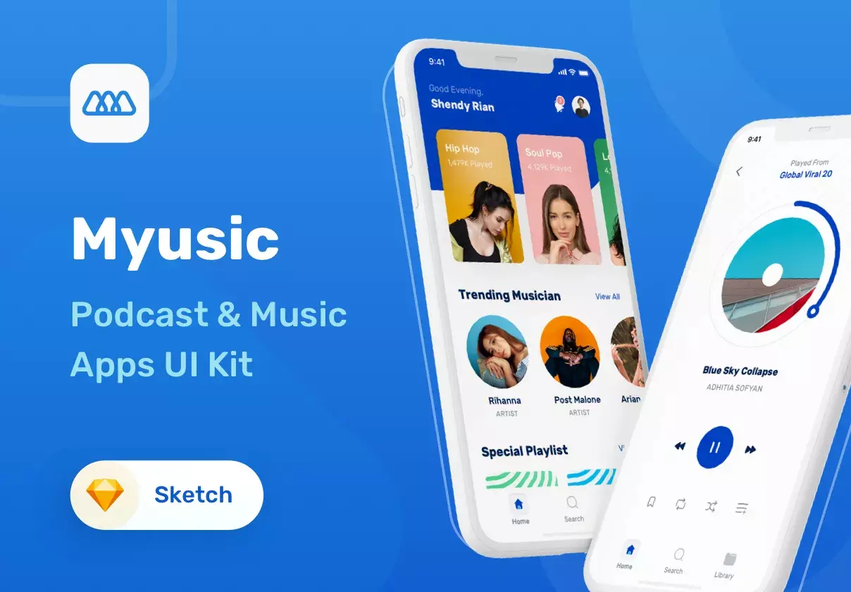 Myusic - Music & Podcast UI Kit