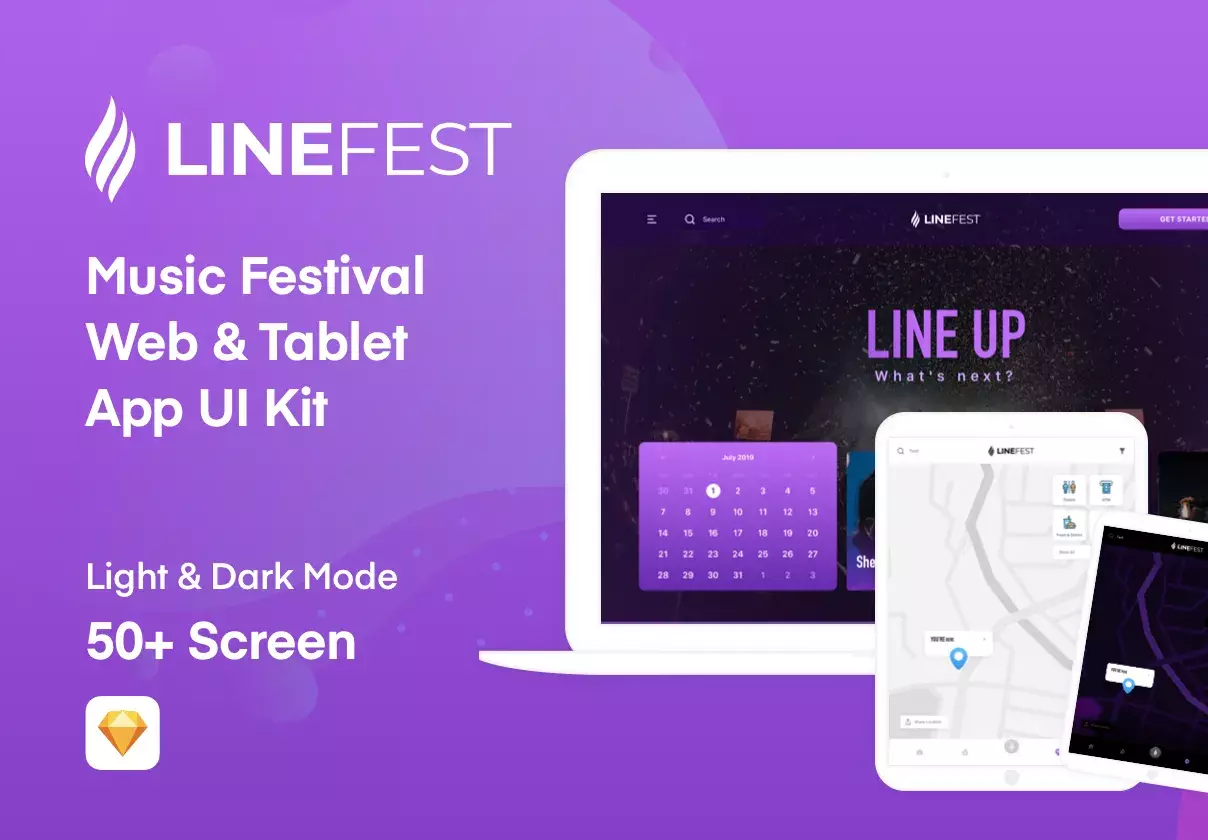 LineFest - Music Festival Web & Tablet App UI Kit