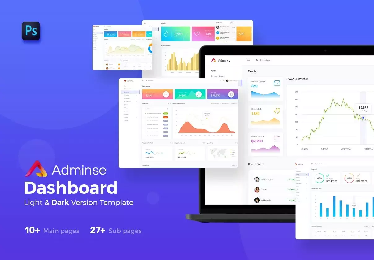 Adminse - Dashboard for Admin UI Kit Templates