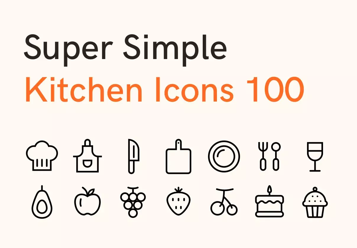 Super Simple Kitchen Icons 100