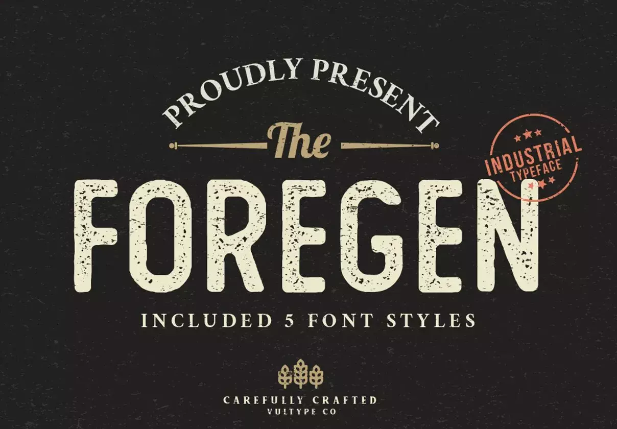 The Foregen is vintage sans serif font with 6 font styles