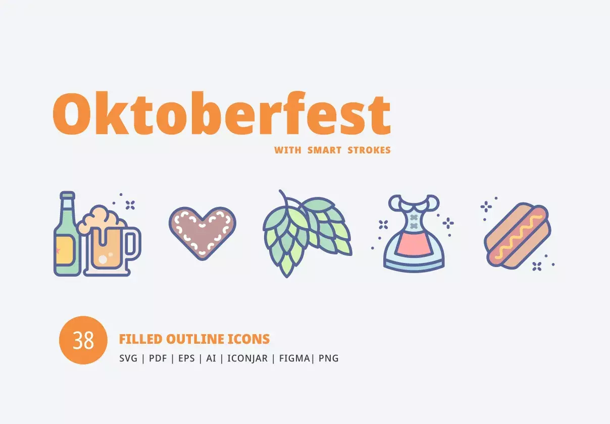 Oktoberfest Filled Outline Icons