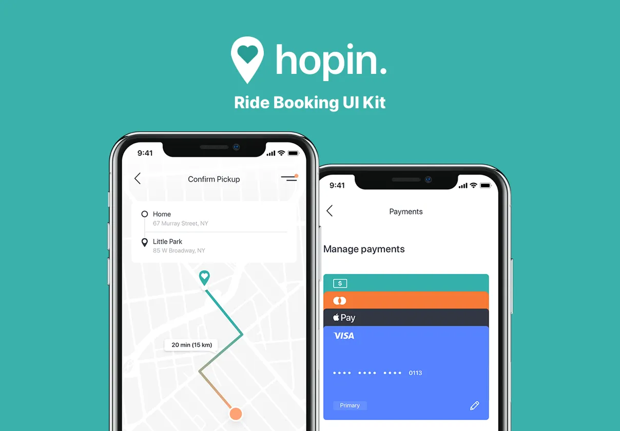 Hopin Ride Booking UI Kit