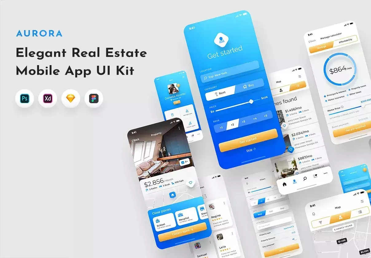 Aurora - Real Estate UI Kit