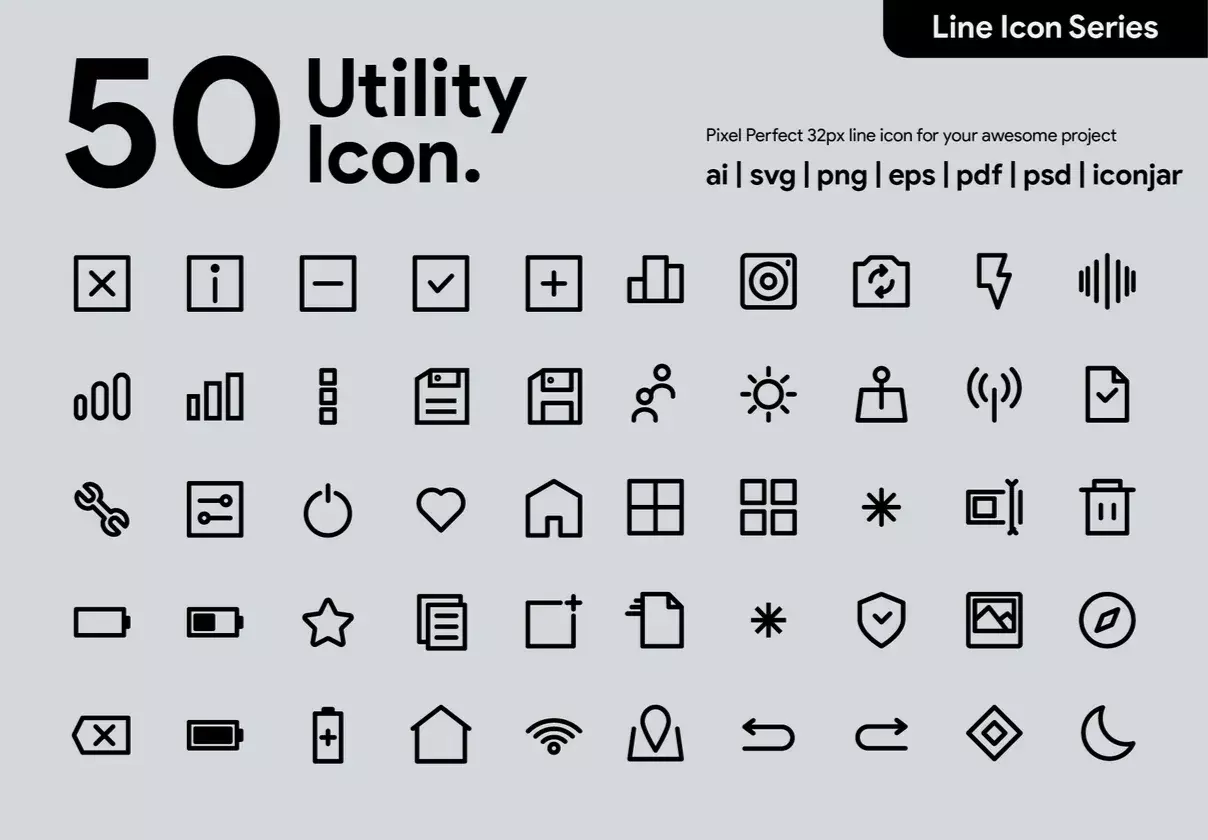 50 Utility Line Icon