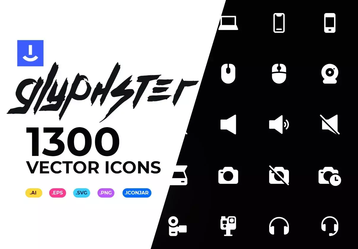 Glyphster - 1300 Vector Icons