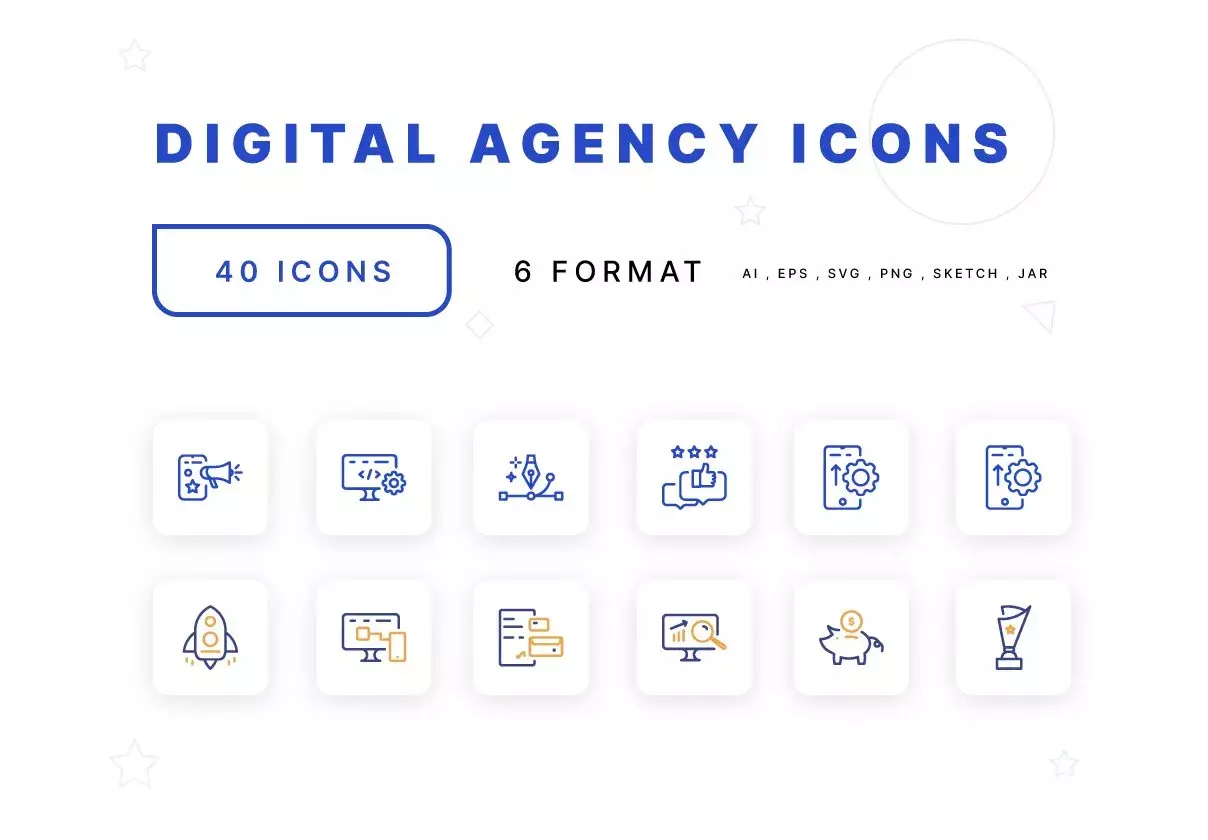 Digital Agency Startup Icons