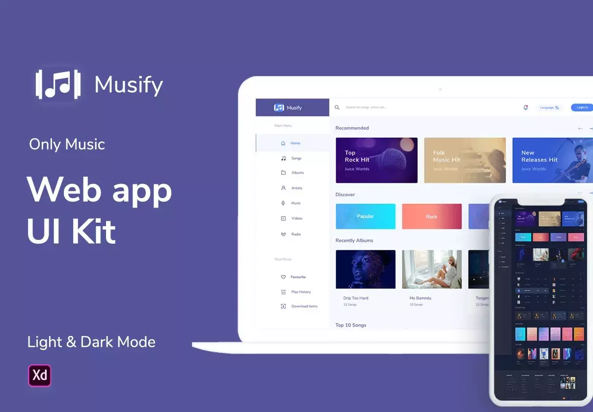 Musify - Web app UI ket