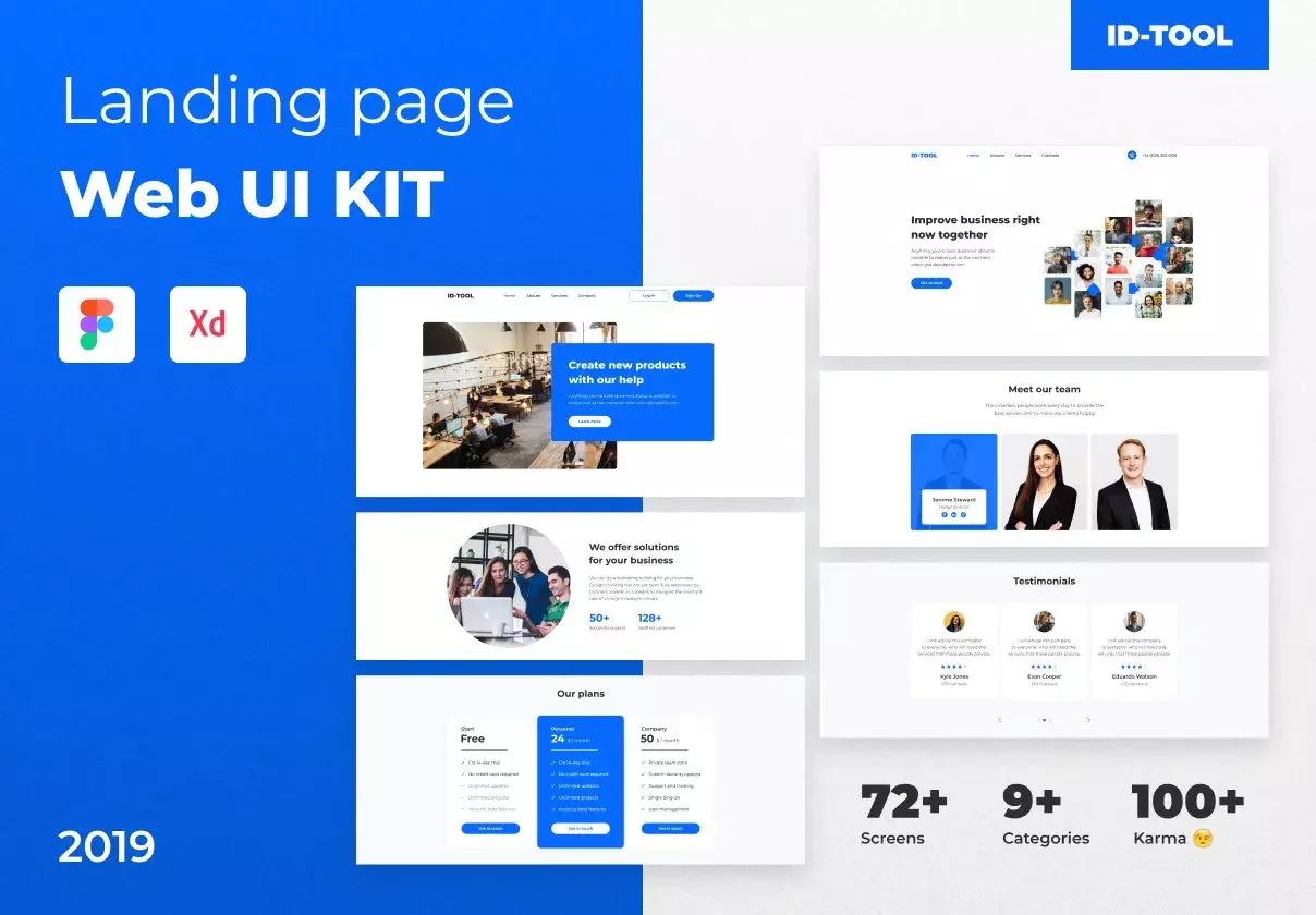 IDTOOL Landing page Web UI Kit