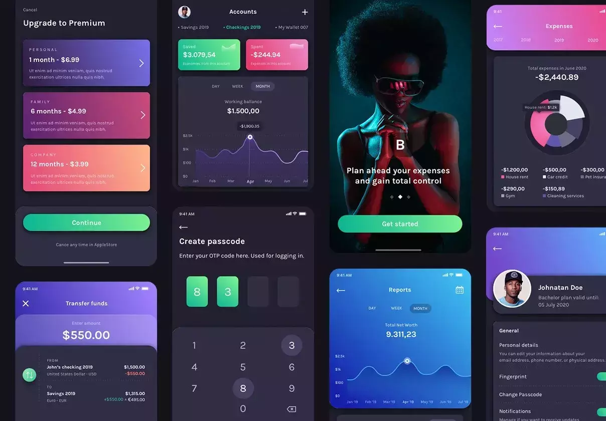 Budget Planner Mobile UI Kit 2.0