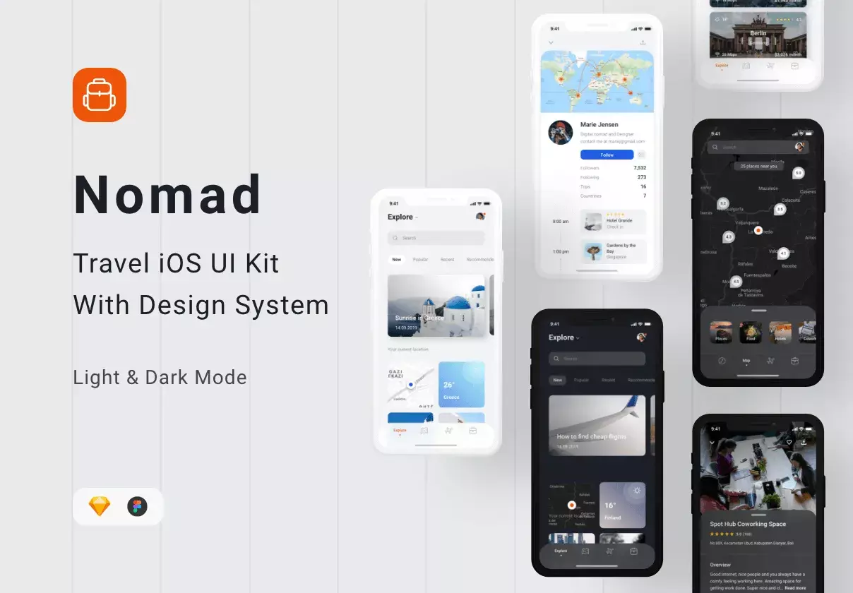 40+ Premium Quality iOS Screens Light & Dark with Design System