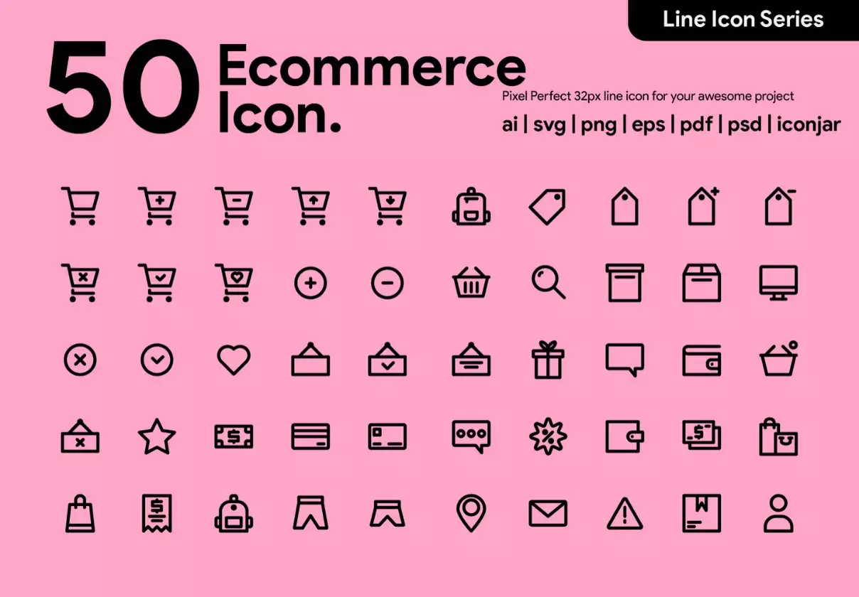 50 Ecommerce Line Icon