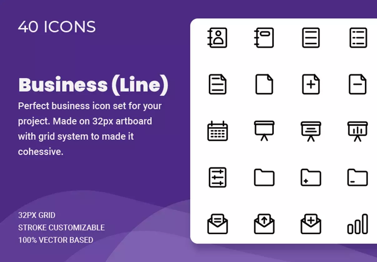 Business icon set (Line)