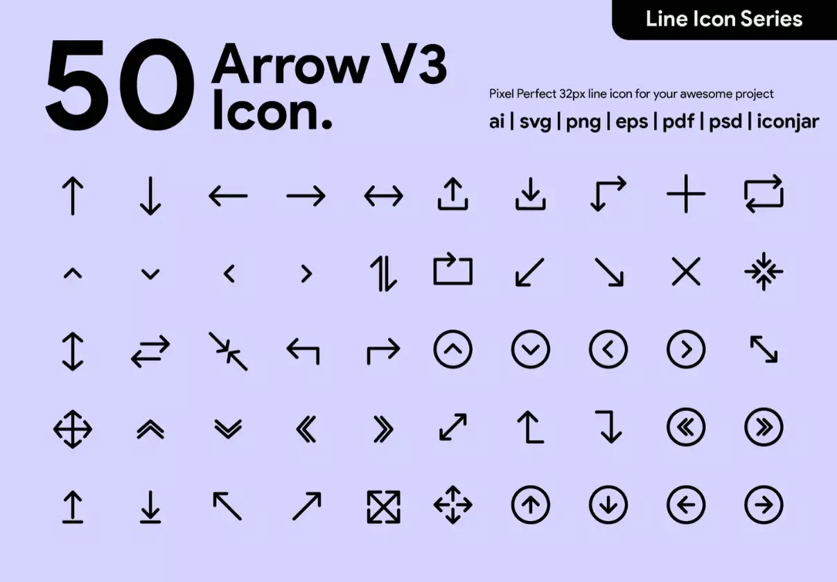 50 Arrow Line Icon V3