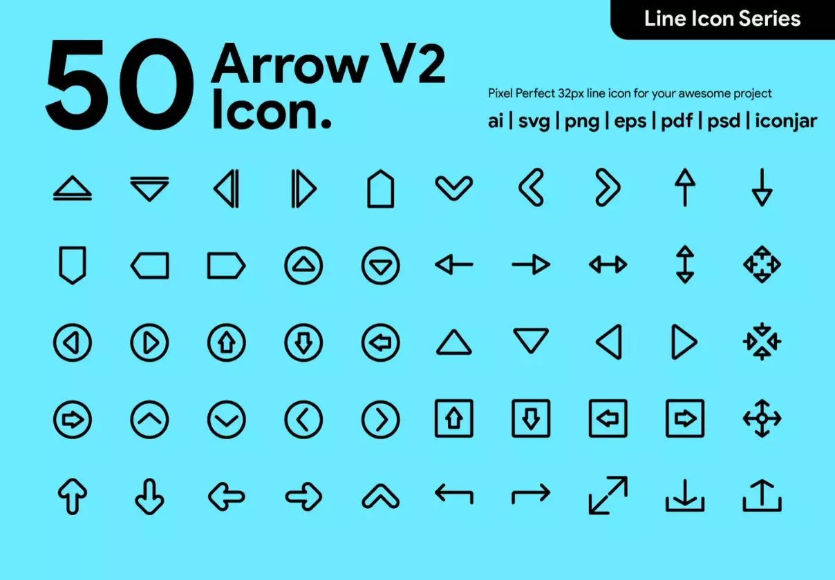 50 Arrow Line Icon V2