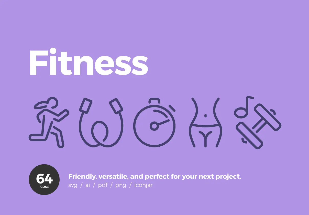 64 Fitness Icons