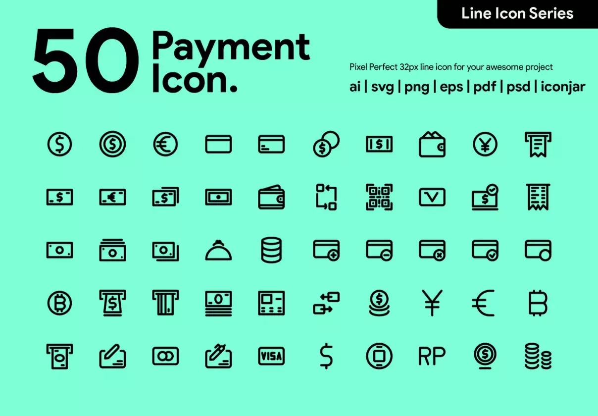 50 Payment Line Icon