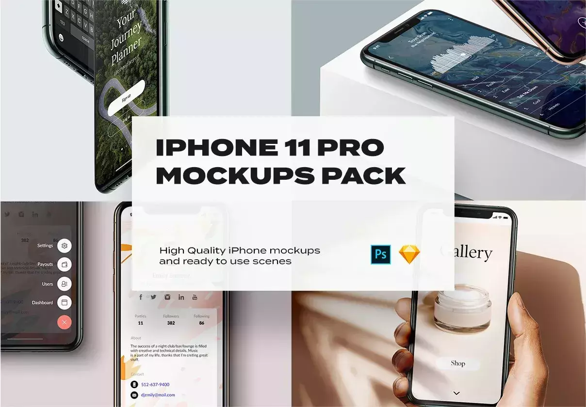 iPhone 11 pro device mockups