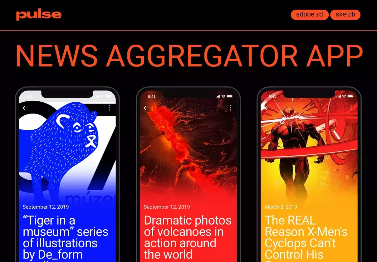 Pulse UI Kit. News Aggregator App