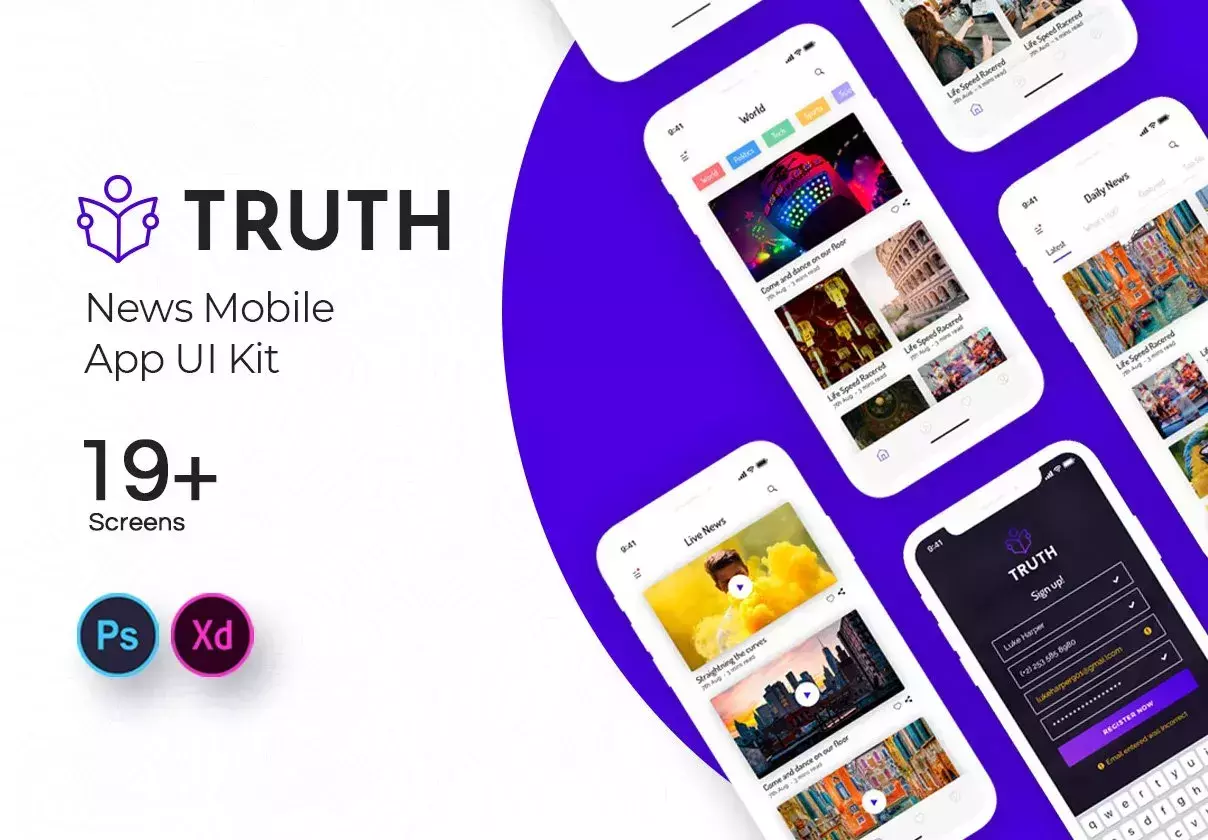 Truth: News Mobile App UI Kit