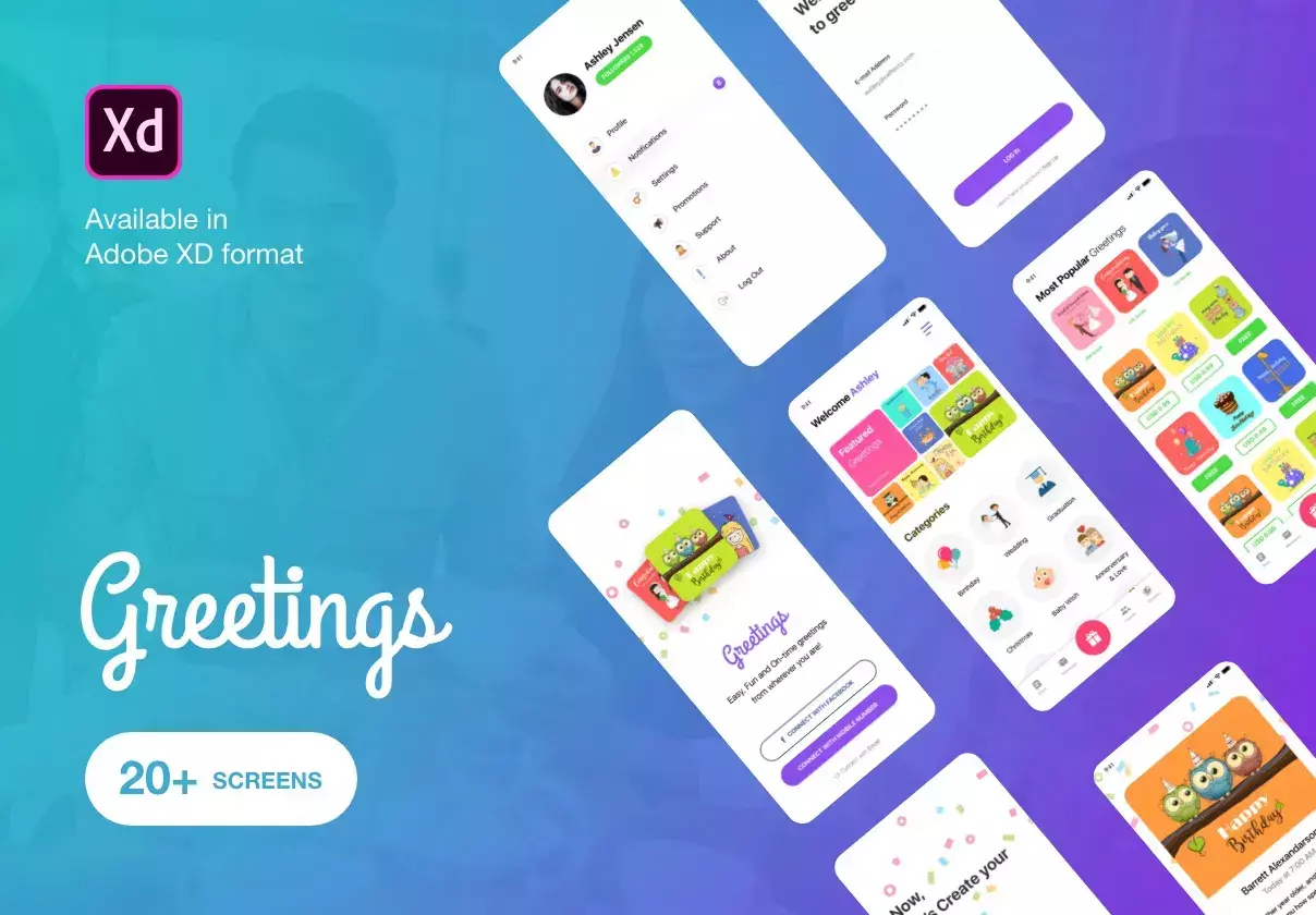 Greetings - Mobile Application UI Kit