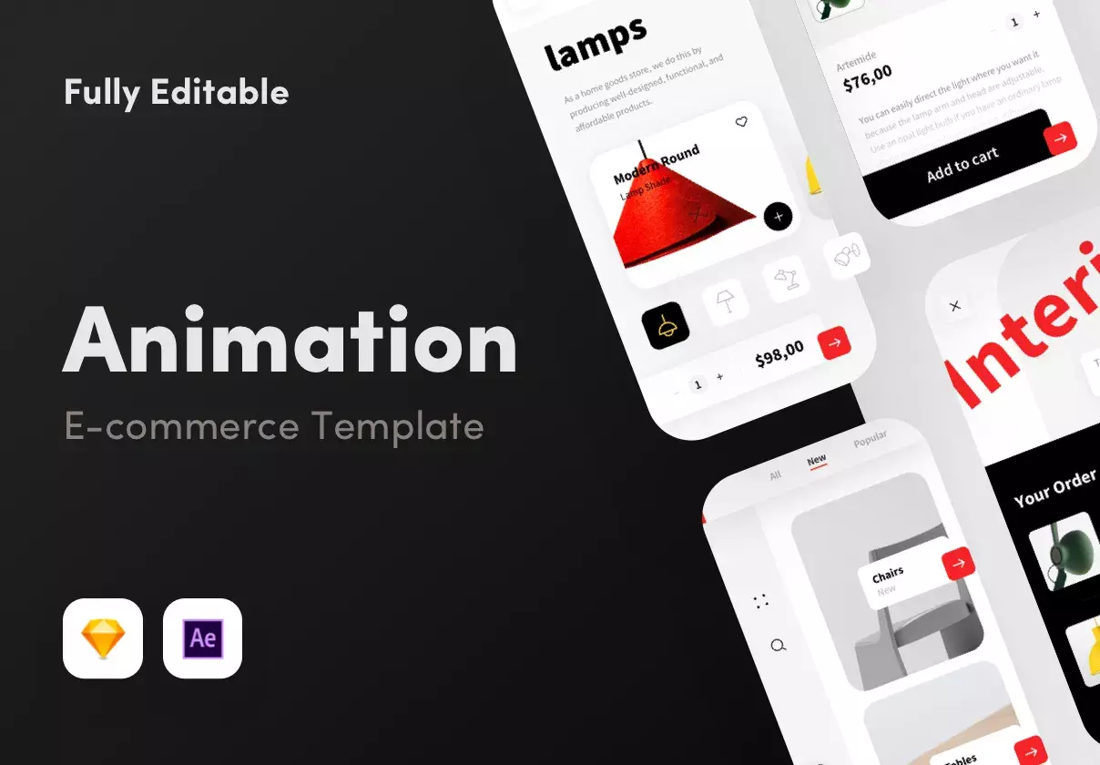 Animated e-commerce template