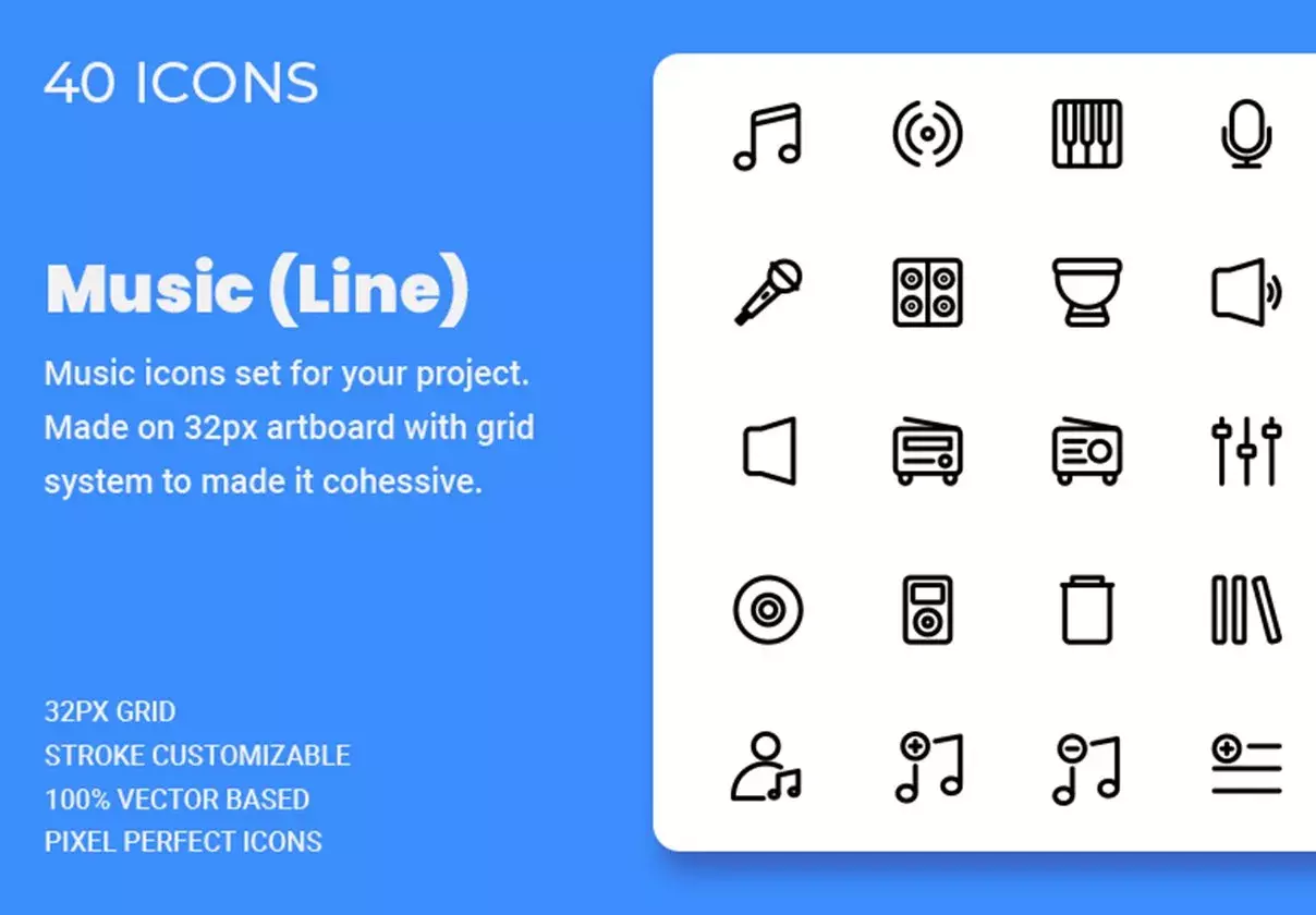 Music Icon Set (Line)