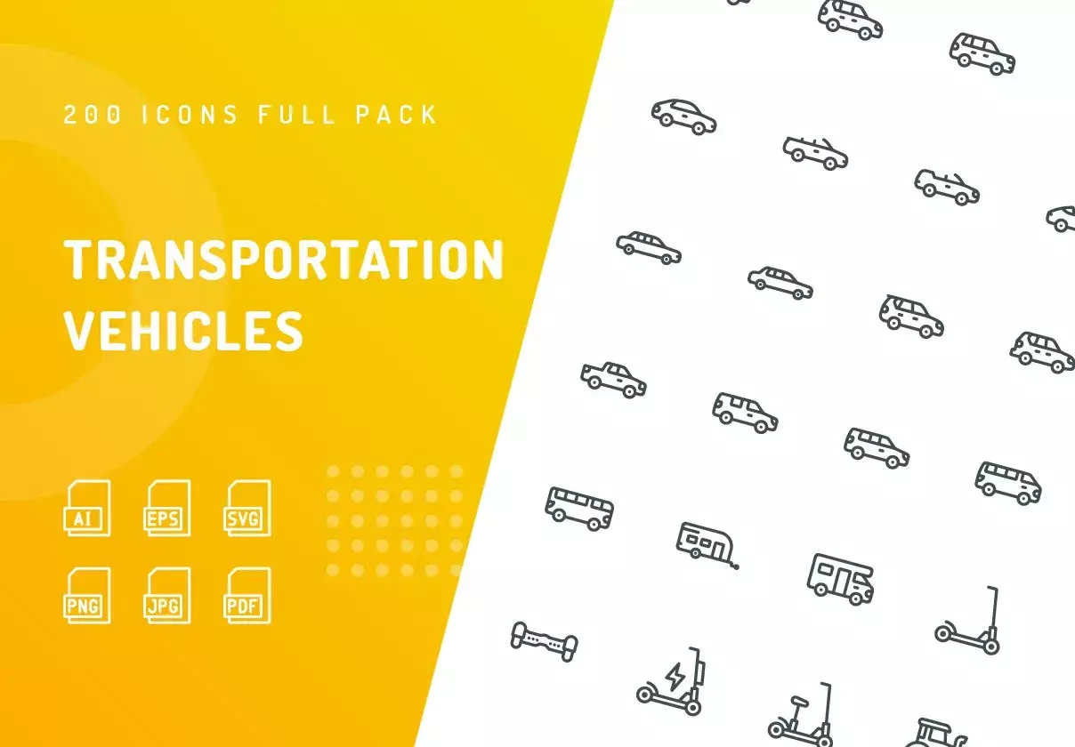 Transportation Vehicles Icons