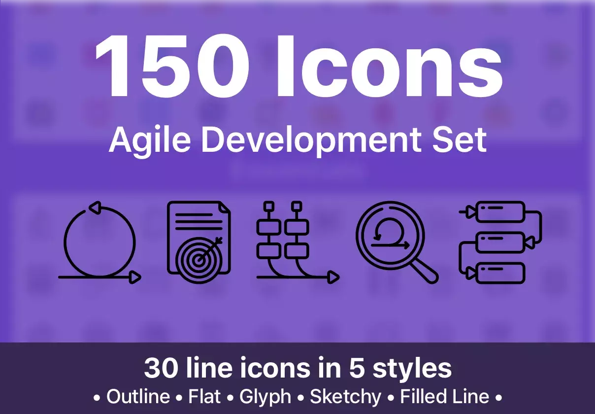 150 Agile Development Icons