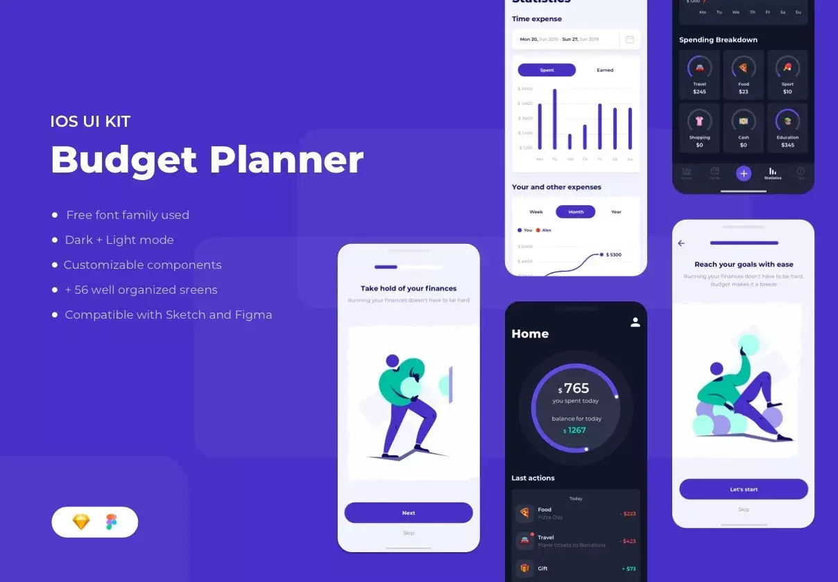 Budget Planner iOS UI Kit