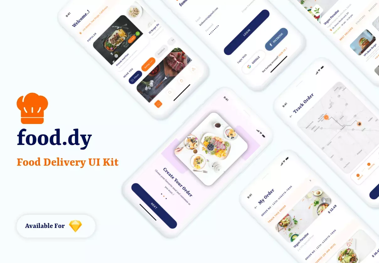 Food.dy Delivery App UI Kit