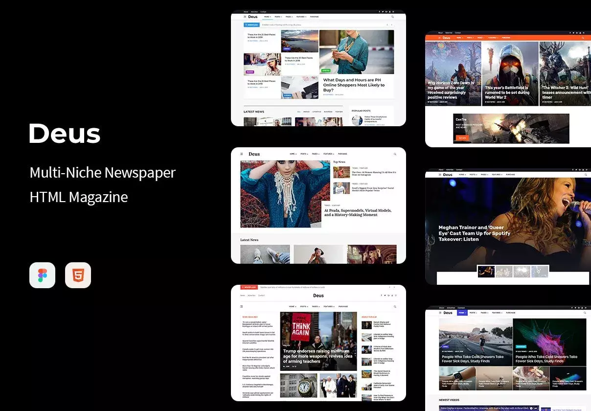 Deus - Multi-Niche Newspaper HTML Magazine
